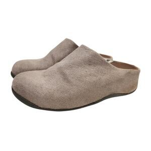 FitFlop Women's Shuv Tan Taupe Canvas Mules Clogs Size 6